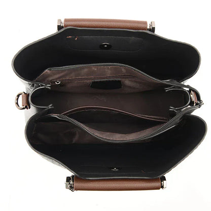 Amara Genuine Leather Handbag for Women 3 Compartment Shoulder Bag