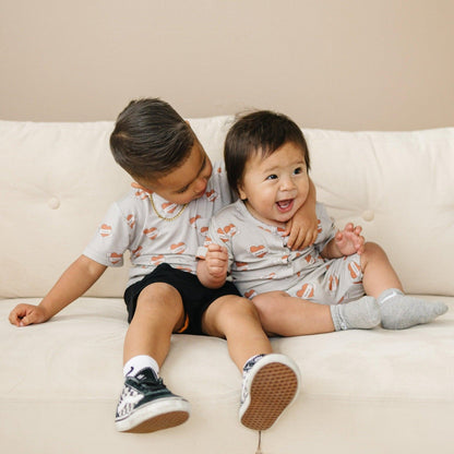 Mama Tattoo Hearts Bamboo Henley Romper
