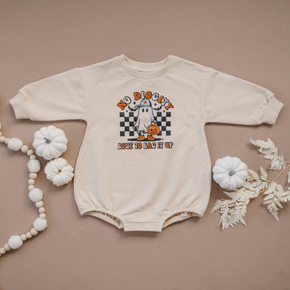 No Diggity Bout to Bag It Up Organic Cotton Oversized Sweatshirt Romper