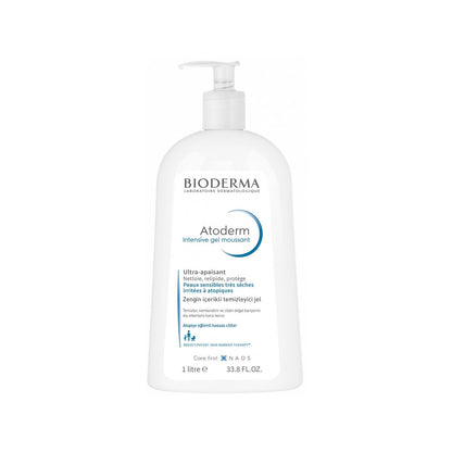 Bioderma Atoderm Intensive Foaming Gel Cleanser for Dry Skin - Fragrance-Free, 1L