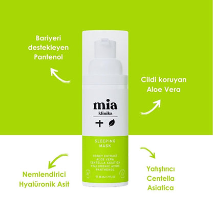 Mia Klinika Panthenol Face Moisturizing Mask - Hydrating Anti-Aging Night Mask with Panthenol