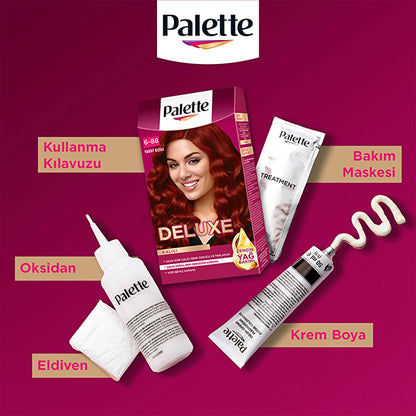 Palette Deluxe Yakut Kızılı Hair Dye - Long-Lasting Rich Ruby Red Hair Color