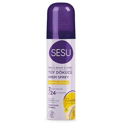 Sesu 8-Minute Hair Removal Cream Spray for All Skin Types - Quick, Easy, Dermatologically Tested