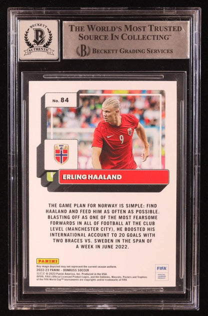 Erling Haaland Signed 2022-23 Donruss #84 (BGS | Auto 10) Beckett Witnessed