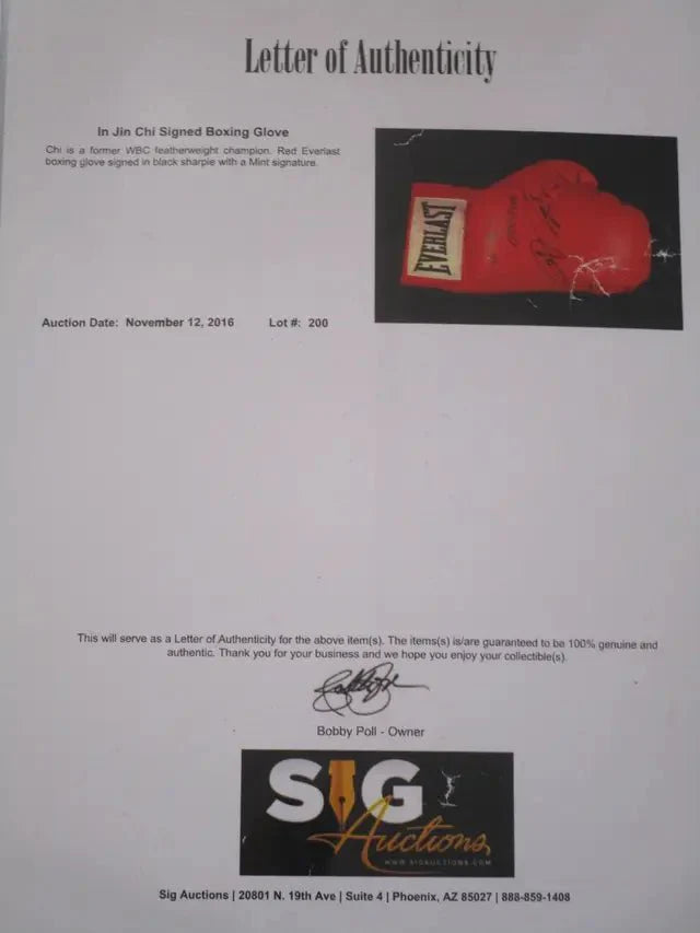In Jin Chi Signed Boxing Glove (Sig LOA)
