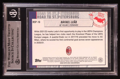 Rafael Leao Signed 2021-22 Topps UCL #RSP16 (BGS Witnessed)