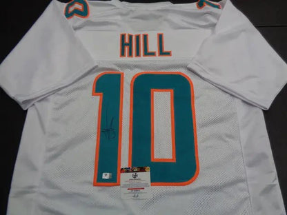 Tyreek Hill Miami Dolphins Autographed Custom Football Jersey GA coa