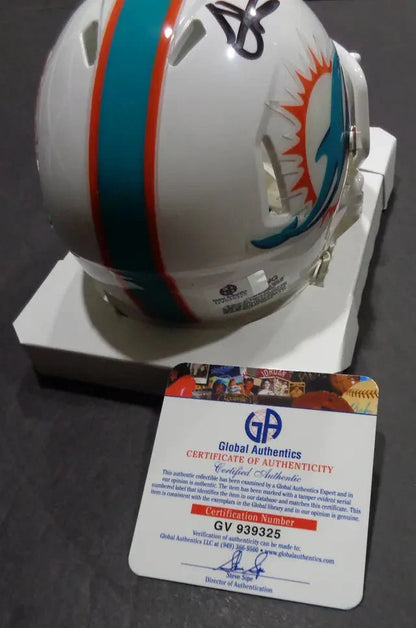 Tyreek Hill Miami Dolphins Autographed Riddell Mini Helmet GA coa
