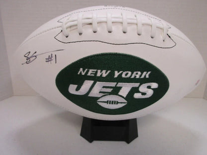 Sauce Gardner Jets Signed Logo Football (PAAS COA)