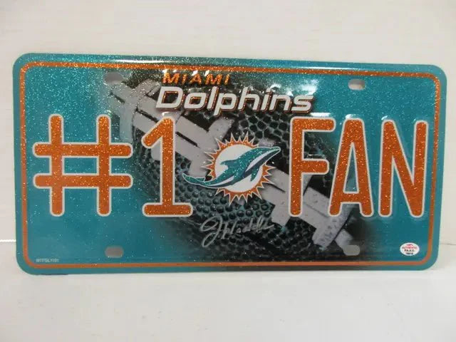 Jaylen Waddle Dolphins Signed License Plate (PAAS COA)
