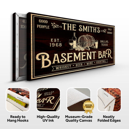 Personalized Basement Bar Sign