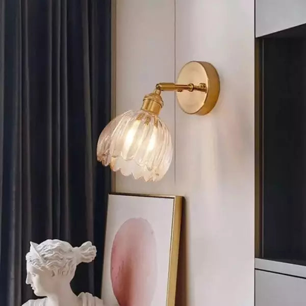 Tulip Glass Wall Lamp Retro Flower Bud Vintage Wall Light