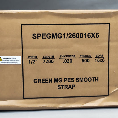 SECURE LOAD STRAPS Smooth Waxed MG Polyester Strapping  1/2" x .020 x 7200' Green