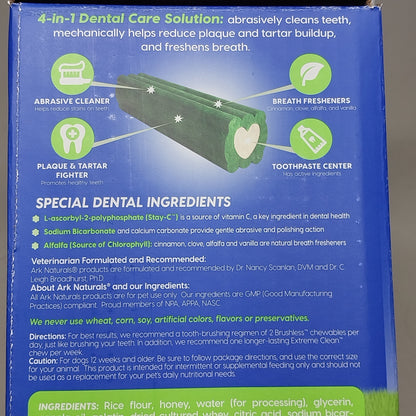 ARC Naturals Brushless Toothpaste for Dogs Med sz 20-40 lbs 60 ct per box BB:06/25