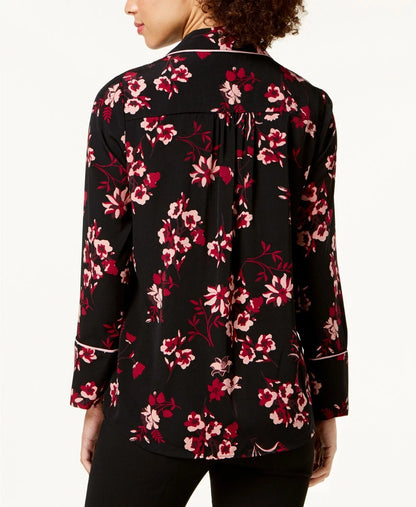 Alfani Women's Printed Piped Blouse Size XXL