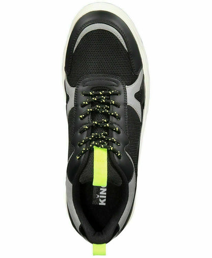 Kingside Mens Geoffrey Dad Sneaker Black Grey Neon, Size 12M