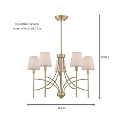 World Imports Millau Collection 5-Light Satin Gold Chandelier