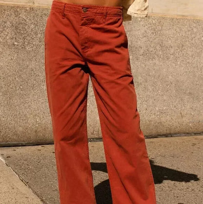 Free People Relaxed Boyfriend Chino Pants by Free People, Rust Worthy, 24