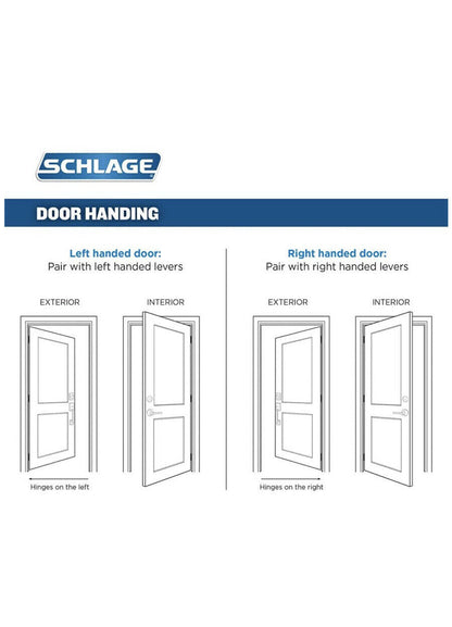 Schlage Merano Right Handed Lever Non Turning Lock Satin Nickel New