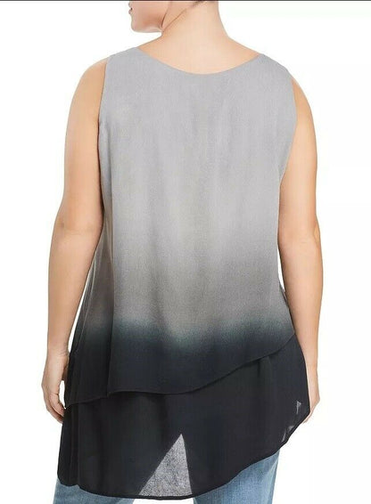 Joseph A 155603 Womens Asymmetric Dip Dye Tank Top