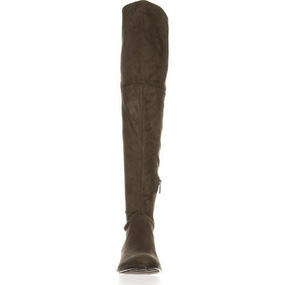 Marc Fisher Womens Humor 2 Solid Riding Over-the-Knee Boots,5M/Taupe Fabric