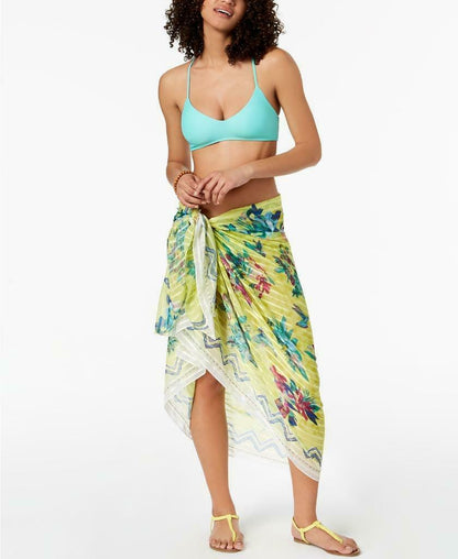 INC International Concept Hummingbird Floral Cover-Up & Wrap (Gold, One Size)