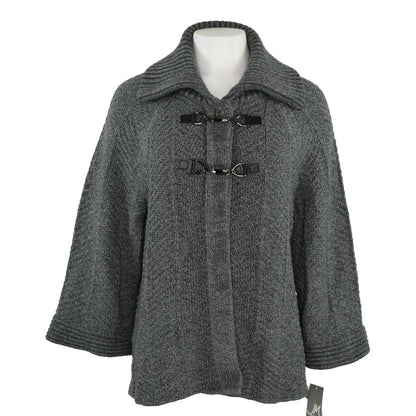 JM Collection Women's Wing-Collar Flyaway Cardigan, Size Medium