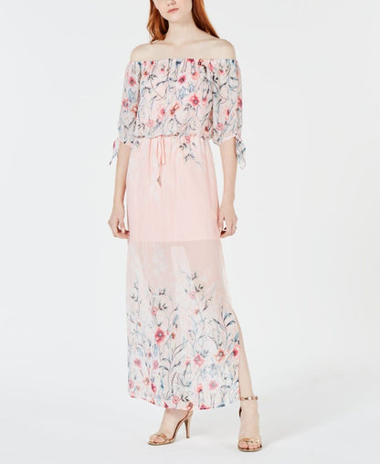 City Studios Juniors Printed Off-the-Shoulder Maxi Dress, Size XL