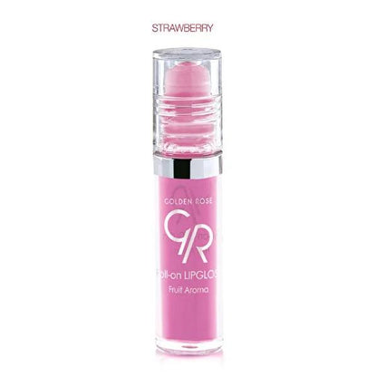 Golden Rose Roll-on Lip Gloss - Fruit Aroma, 3.4ml, Strawberry Flavor