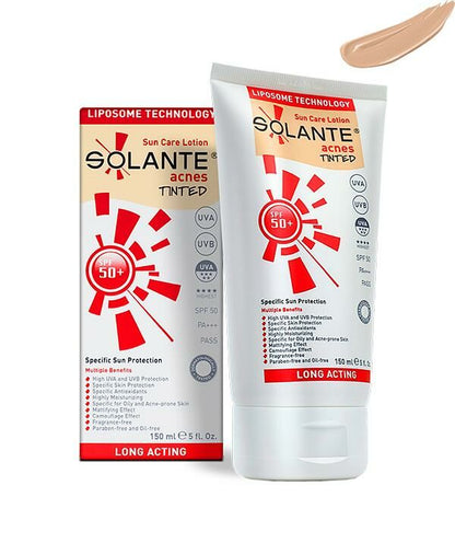 Solante Acnes Tinted Sun Care Lotion SPF50+ 150ml