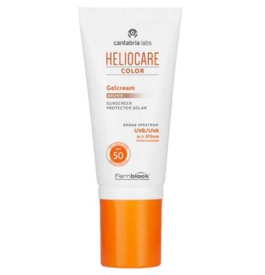 Heliocare SPF 50 Color Gelcream Brown Sunscreen Cream - Antioxidant, Non-Comedogenic, Oil-Free