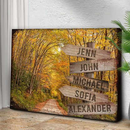 Autumn Road Family Name Sign
