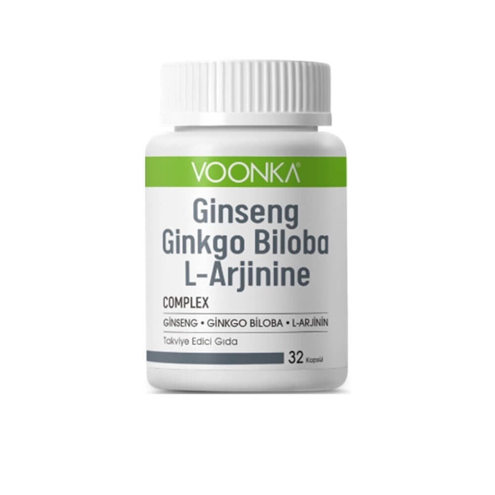 Voonka Ginseng Ginkgo Biloba L-Arginine 32 Capsules