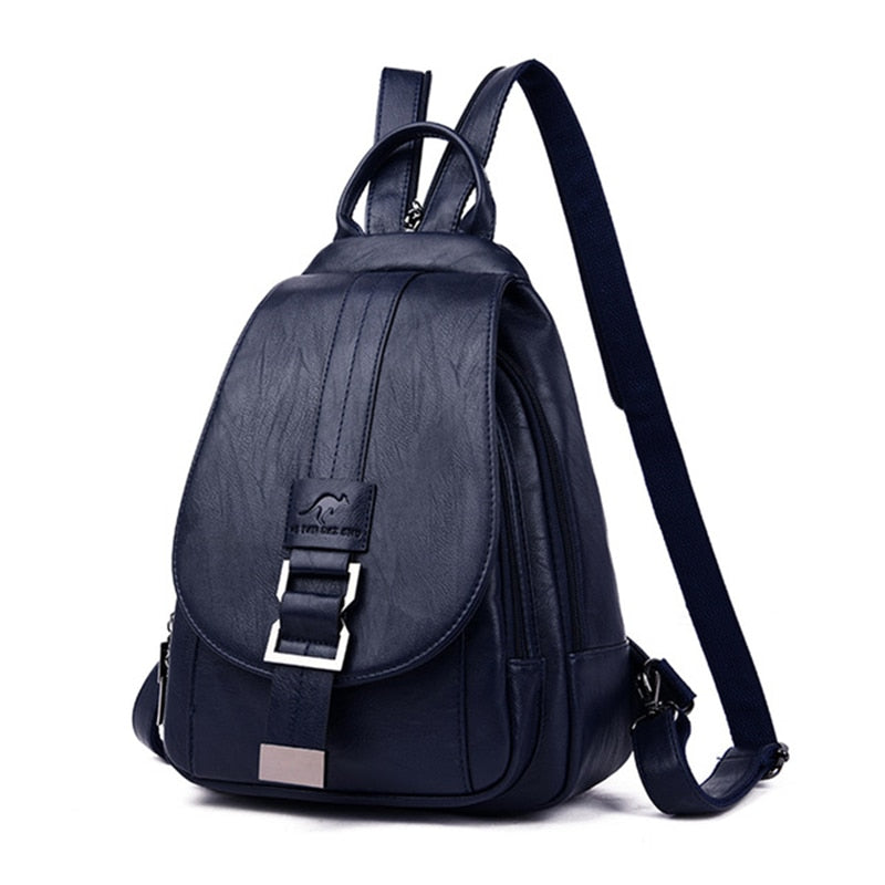 Genuine Leather Backpack for Women Water Resistant Anti Theft Travel Bag