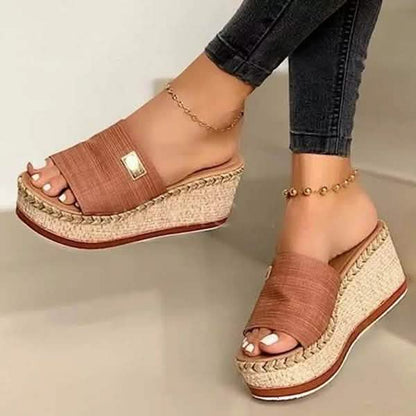 Women Wedge Slippers Platform Flip Flops Soft Comfortable New Casual Outdoor Beach Sandals