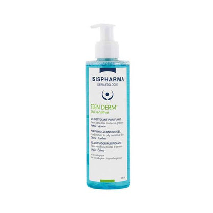 Isis Pharma Teen Derm Gel Sensitive 250ml - Gentle Soap-Free Cleanser for Sensitive Skin